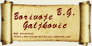 Borivoje Galjković vizit kartica